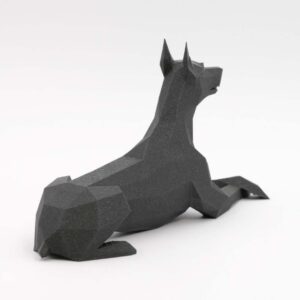 Lowpoly Doberman Sdraiato - immagine 3